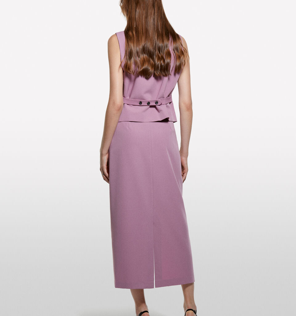 Mauve slim fit vest - women's vests and sleeveless jackets - Lilac | Sisley image number 2